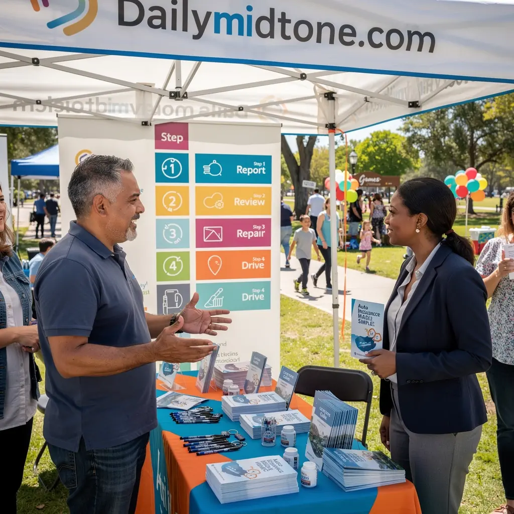 Mapa przedstawiająca kroki procesu zgłaszania roszczenia w ubezpieczeniach samochodowych.
